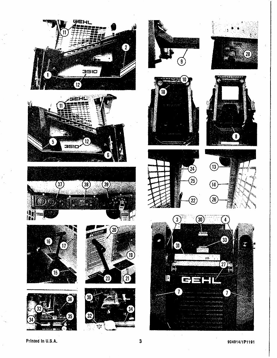 GEHL SL3510/SL3610 SL 3510 / SL 3610 Skid Loader Illustrated Master Parts List Manual Form No. 904914 R preview img 5