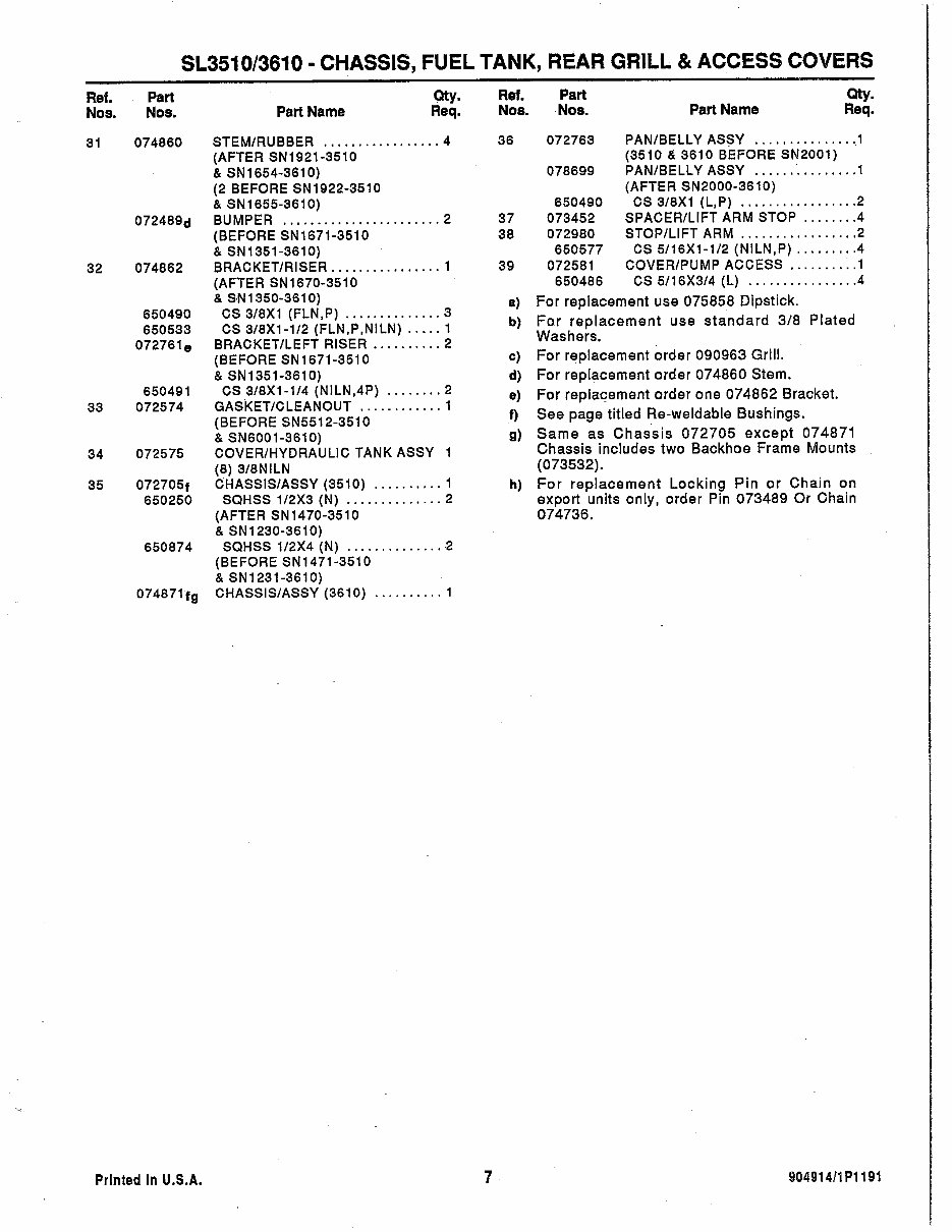GEHL SL3510/SL3610 SL 3510 / SL 3610 Skid Loader Illustrated Master Parts List Manual Form No. 904914 R preview img 9