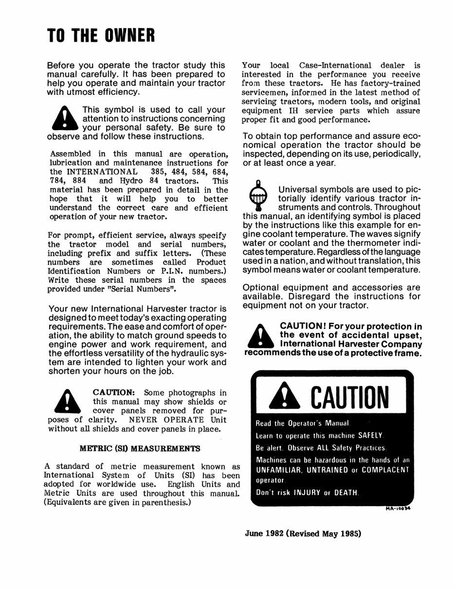IH International Case 684 Tractor Service, SHOP, OPERATOR Manual -3- Manuals - IMPROVED - preview img 2
