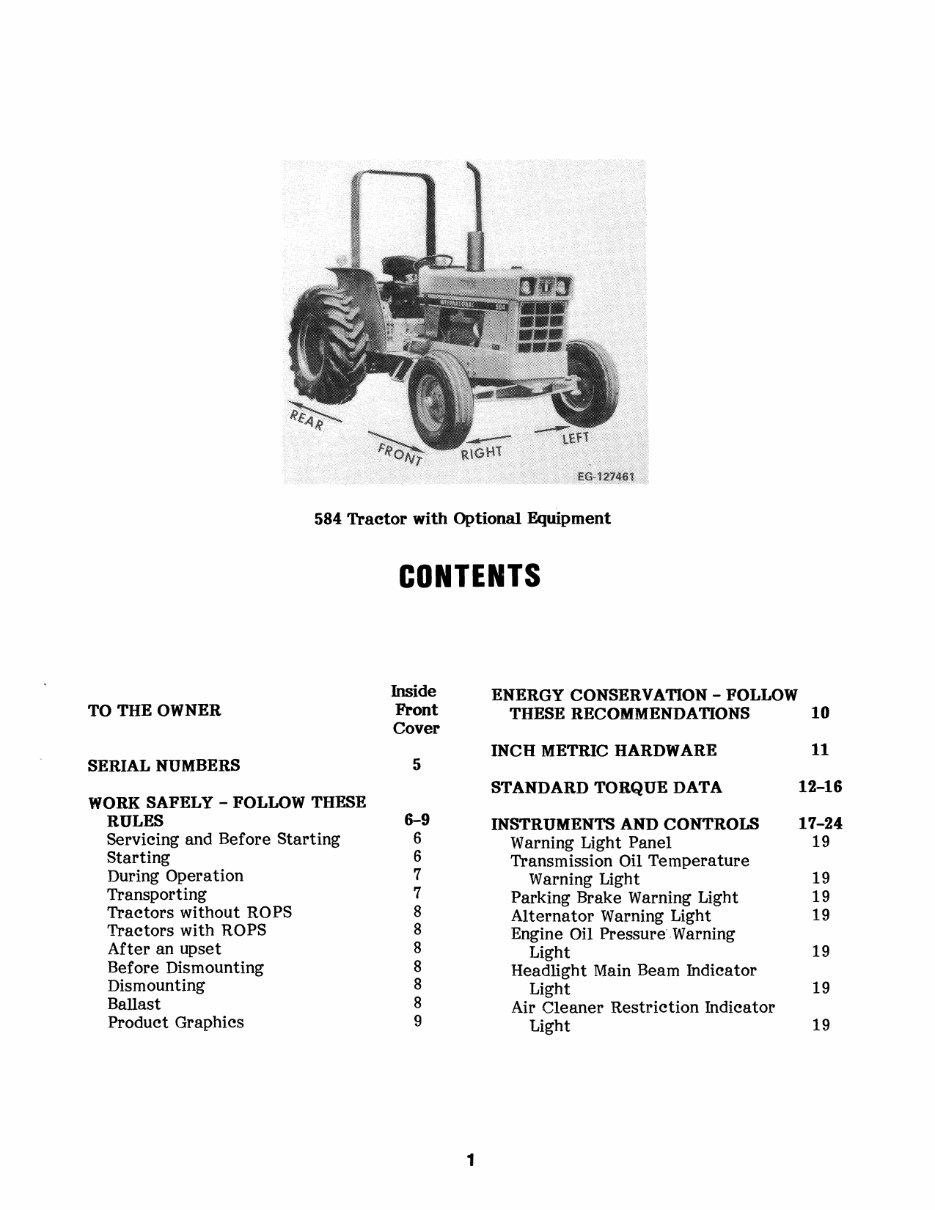 IH International Case 684 Tractor Service, SHOP, OPERATOR Manual -3- Manuals - IMPROVED - preview img 4