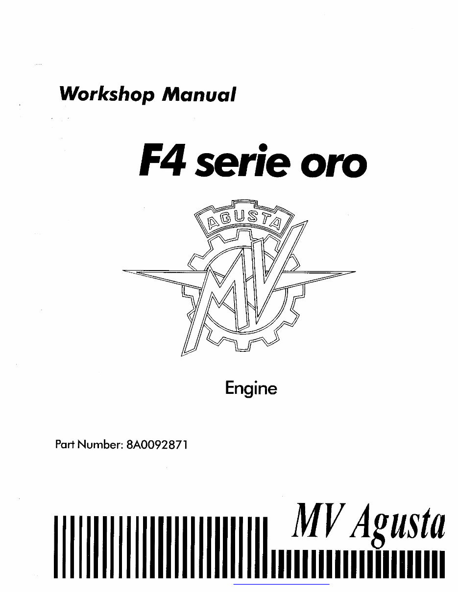 MV Agusta F4 750S ORO 1999 2000 2001 2002 Service Manual preview img 1