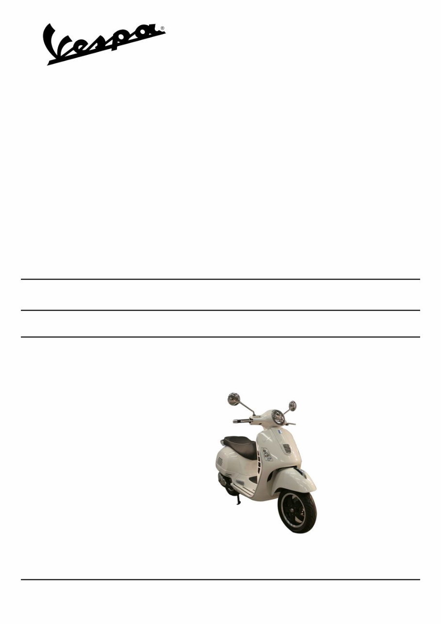 2008-2012 Vespa Gts Super 300 I.E. Scooter Service & Repair Manual preview img 1