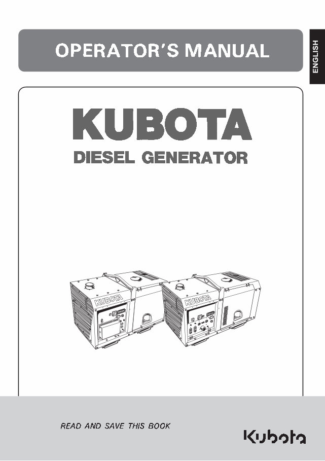 Kubota Diesel Engine Generator Operators Manual preview img 1