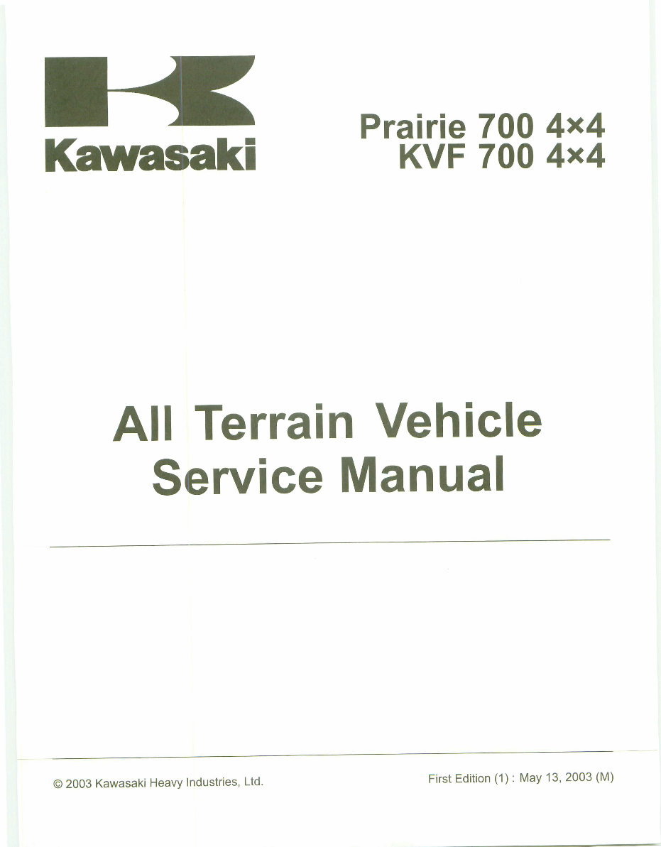 2004-2006 Kawasaki Prairie 700 4×4 KVF700 Service Repair Manual UTV ATV Side by Side preview img 1