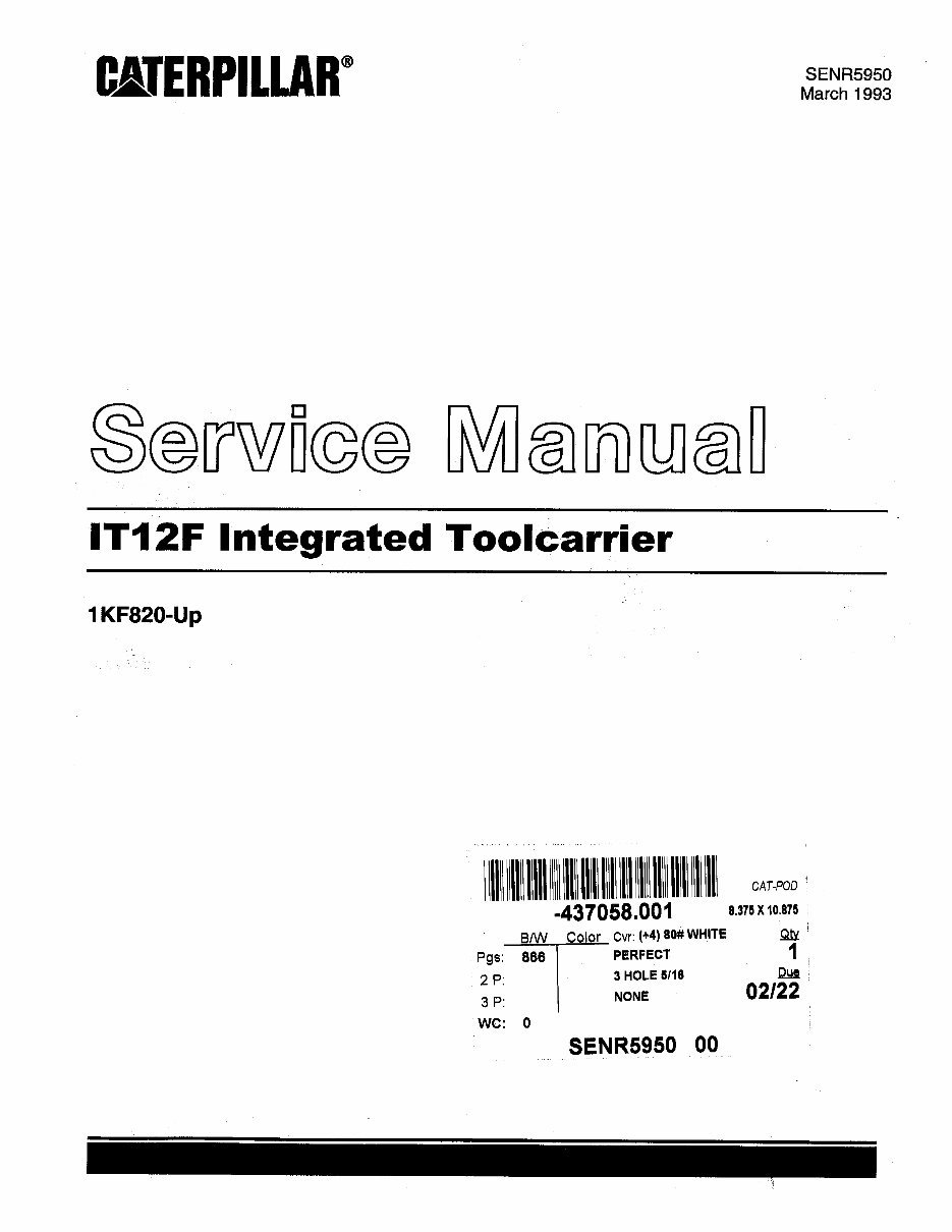 Caterpillar IT12F Integrated Toolcarrier OEM Service & Repair Manual preview img 1