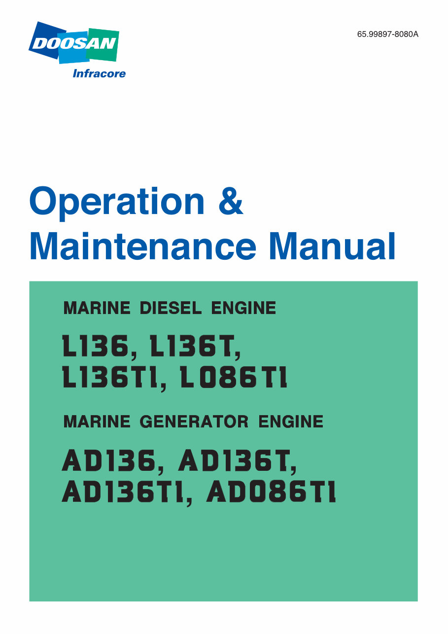 DOOSAN Marine Diesel Engine L136 T TI L086TI Service Repair Manual preview img 1