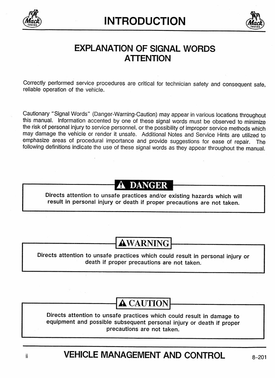 Mack Vmac I V-mac 1 Service Manual preview img 3