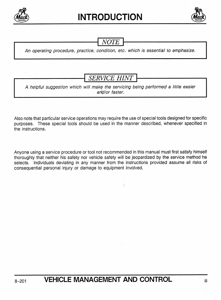 Mack Vmac I V-mac 1 Service Manual preview img 4