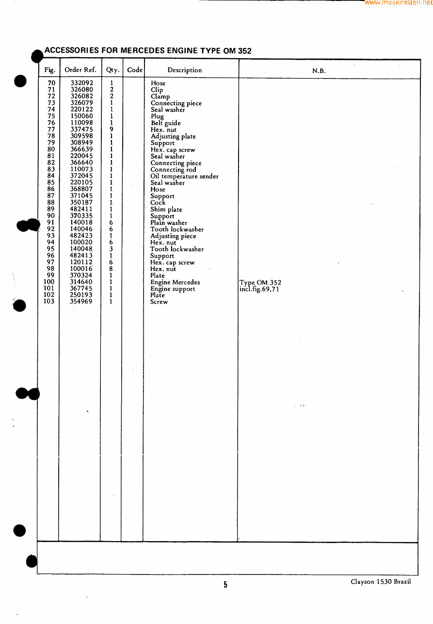 Mercedes-Benz OM352 Engine Service Parts Catalogue Manual EPC # 1 preview img 5