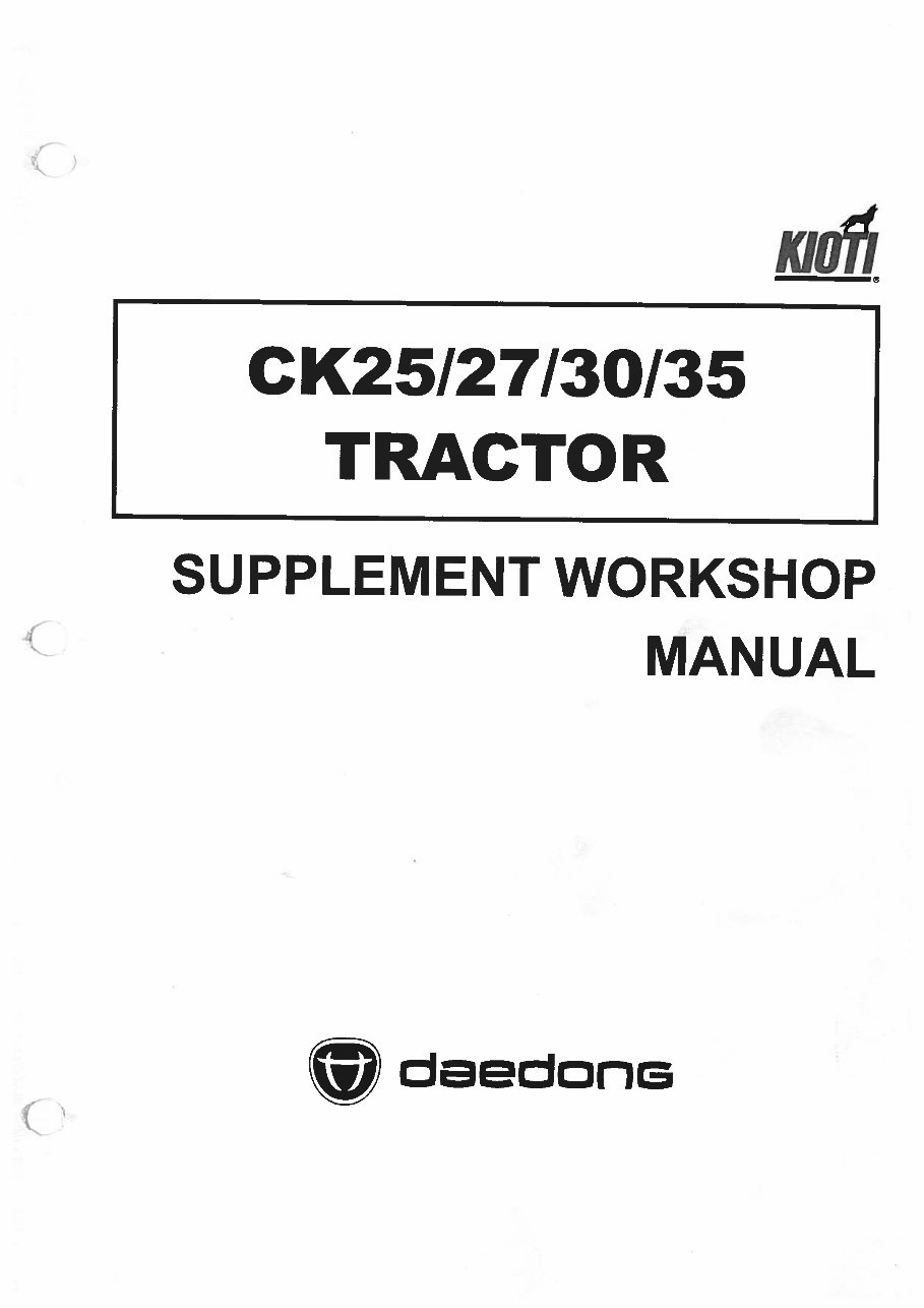 KIOTI DAEDONG CK25 CK27 CK30 CK35 Tractor Repair Manual preview img 1
