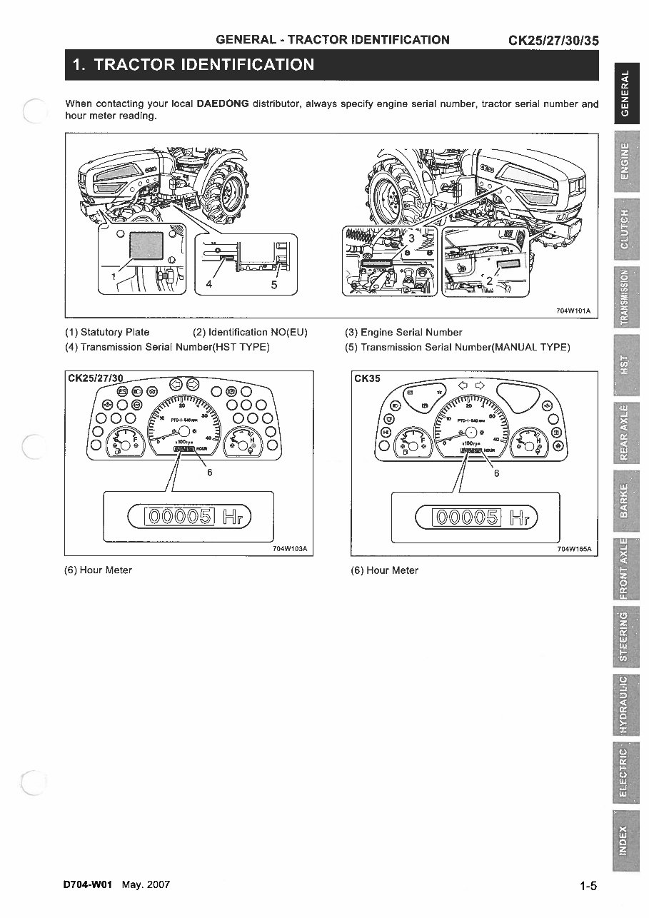 KIOTI DAEDONG CK25 CK27 CK30 CK35 Tractor Repair Manual preview img 4
