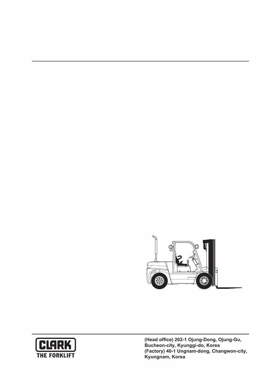 Clark C60/C70/C75/C80 Forklifts OEM Service & Repair Manual preview img 1