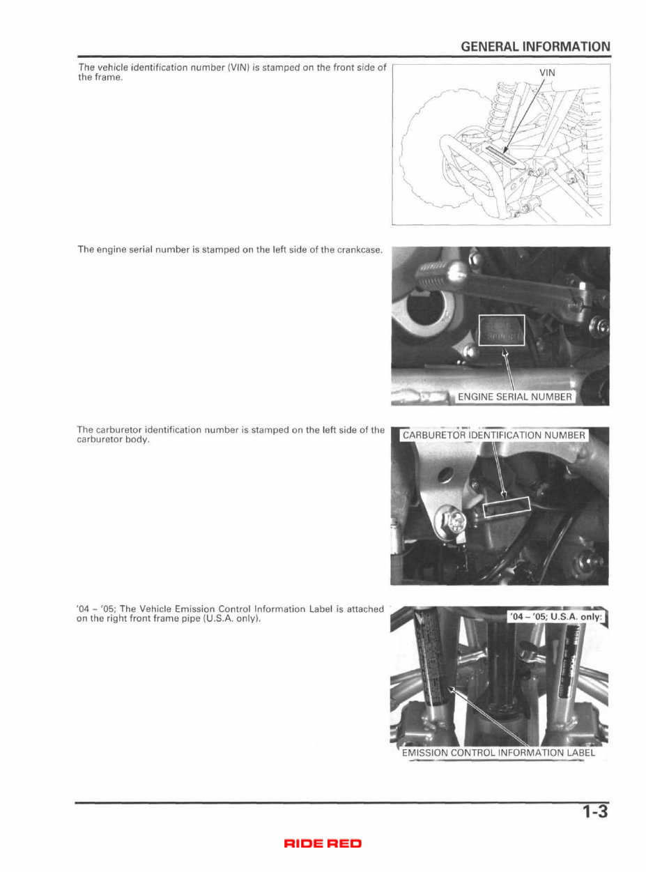 2004-2009 Honda TRX450R TRX450ER Service & Repair Manual preview img 7
