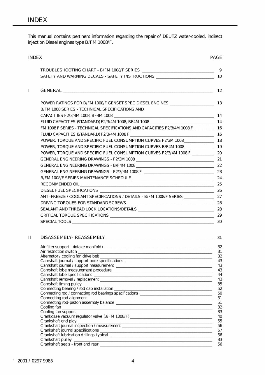 Deutz F4M 1008 Engine Workshop Service Manual for Repair preview img 6
