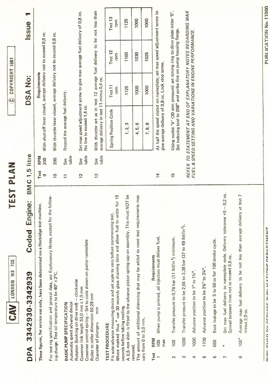 Cav DPA Fuel Pumps Parts manual ISO Test plans preview img 10