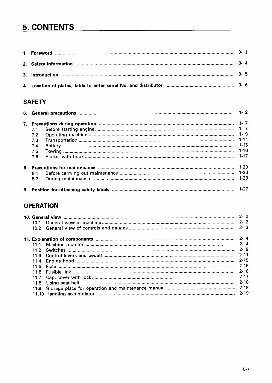 KOMATSU PC40-7 Excavator Operation & Maintenance Manual preview img 8