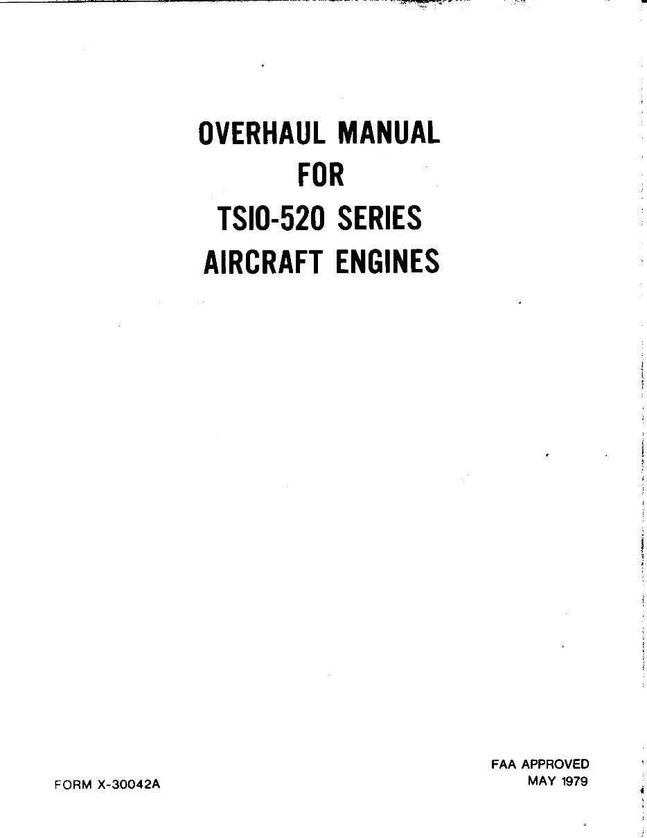 Continental Aircraft Engine TSIO-520 Overhaul Manual preview img 1