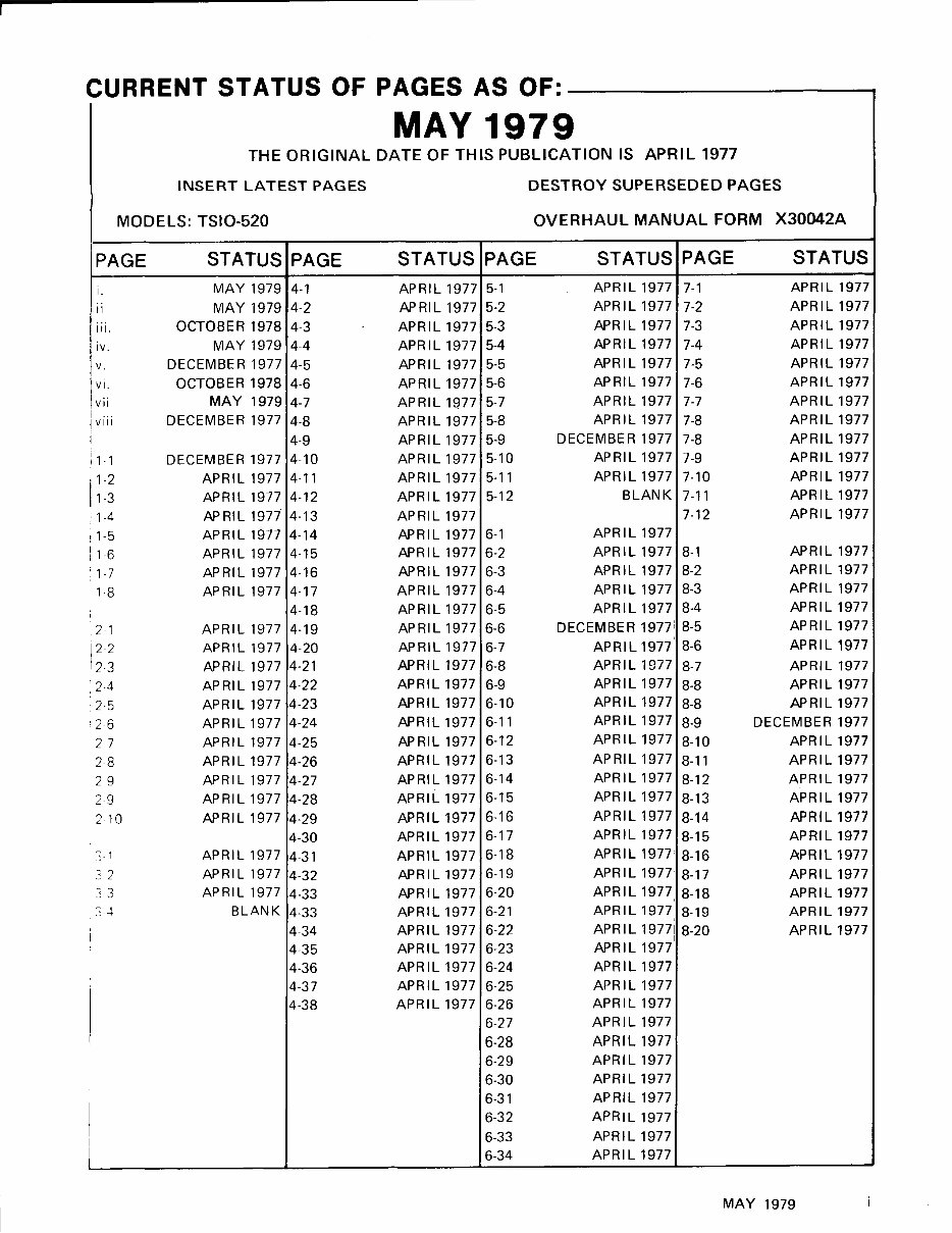 Continental Aircraft Engine TSIO-520 Overhaul Manual preview img 2