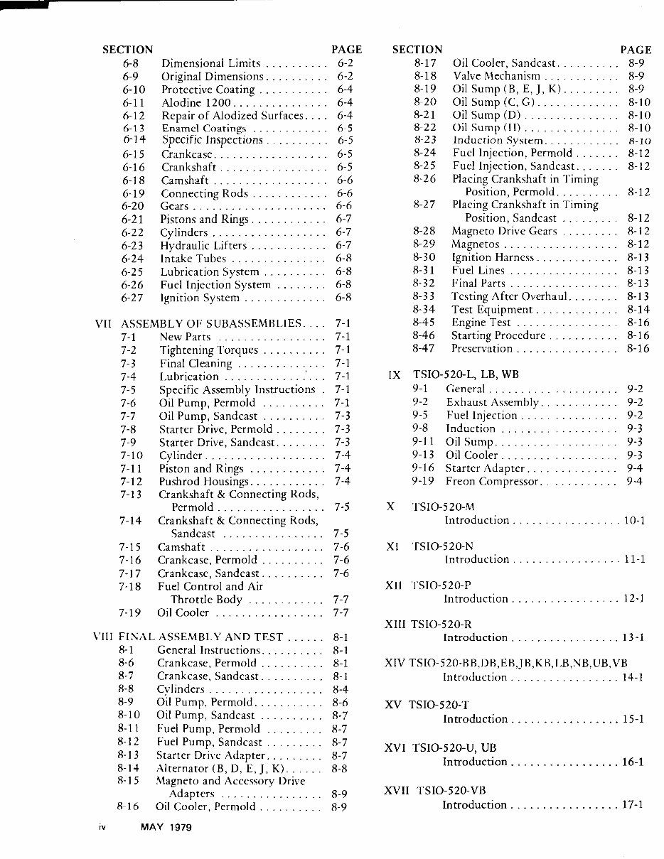 Continental Aircraft Engine TSIO-520 Overhaul Manual preview img 5