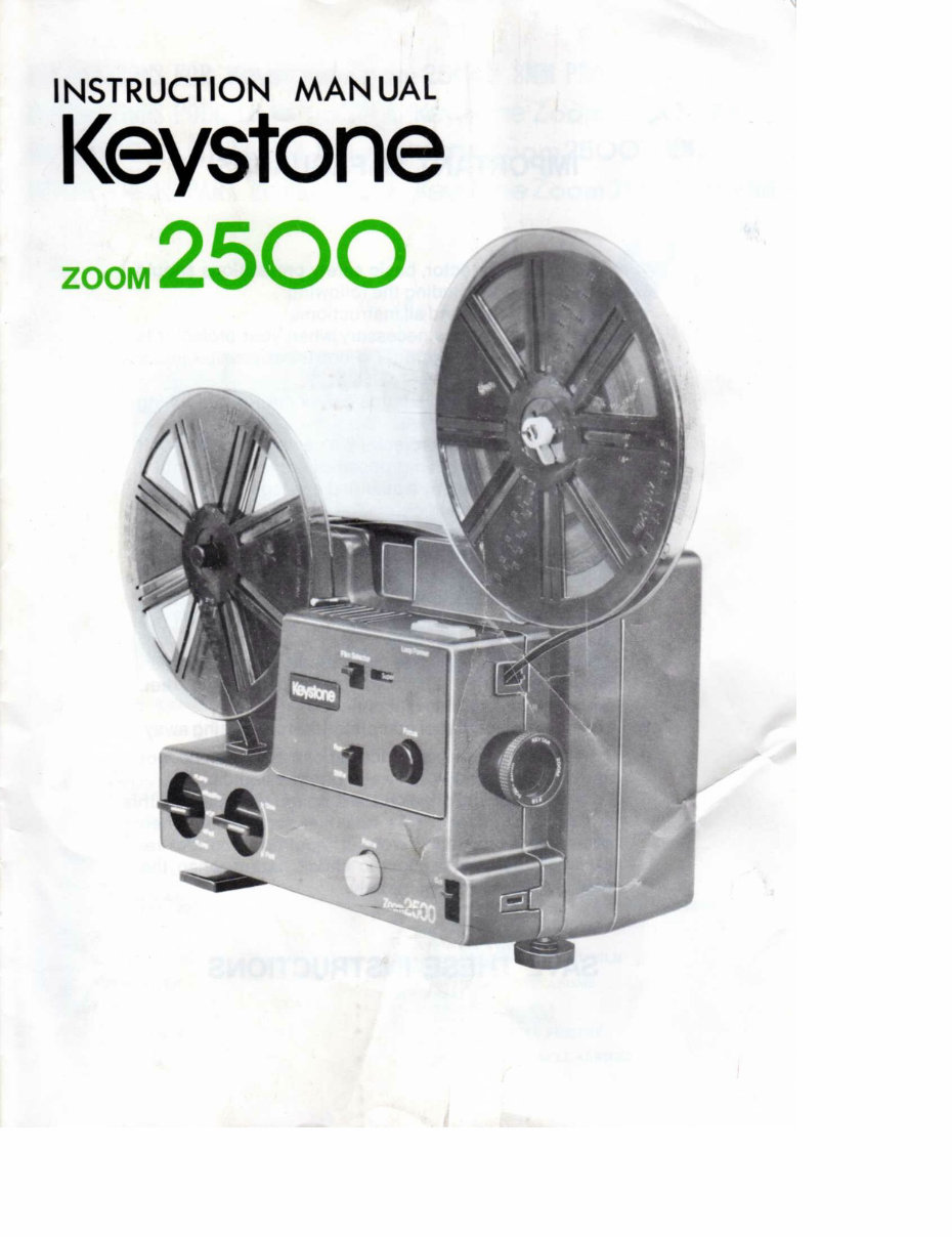 KEYSTONE ZOOM 2500 DUAL 8 PROJECTOR Manual preview img 1