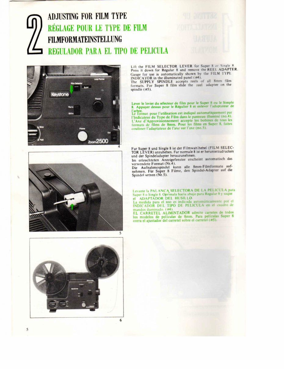 KEYSTONE ZOOM 2500 DUAL 8 PROJECTOR Manual preview img 6
