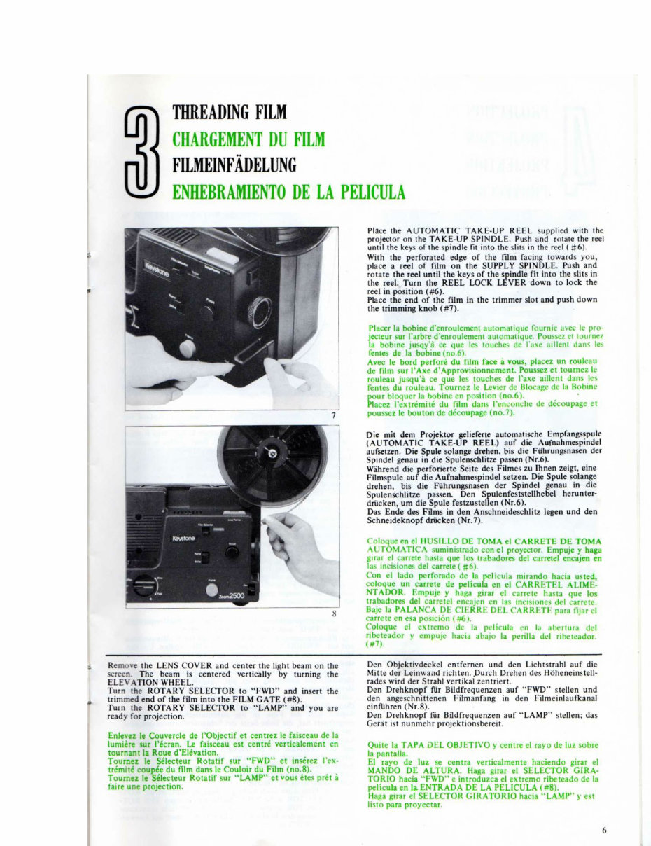 KEYSTONE ZOOM 2500 DUAL 8 PROJECTOR Manual preview img 7