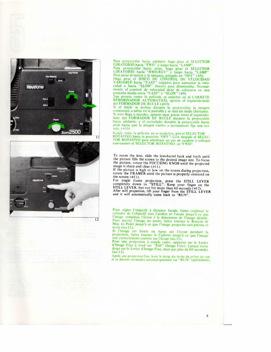 KEYSTONE ZOOM 2500 DUAL 8 PROJECTOR Manual preview img 9