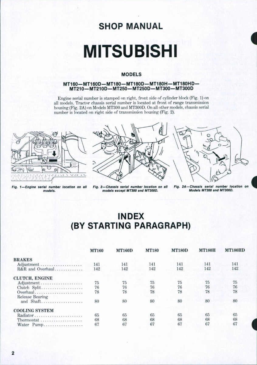 Mitsubishi MT Series Tractors Service & Repair Manual preview img 1