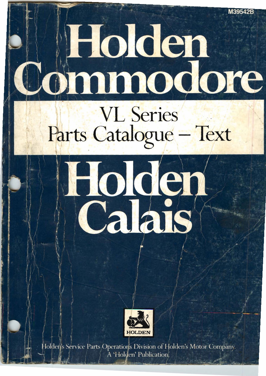HOLDEN COMMODORE CALAIS VL Parts BOOK HDT WALKINSHAW preview img 1