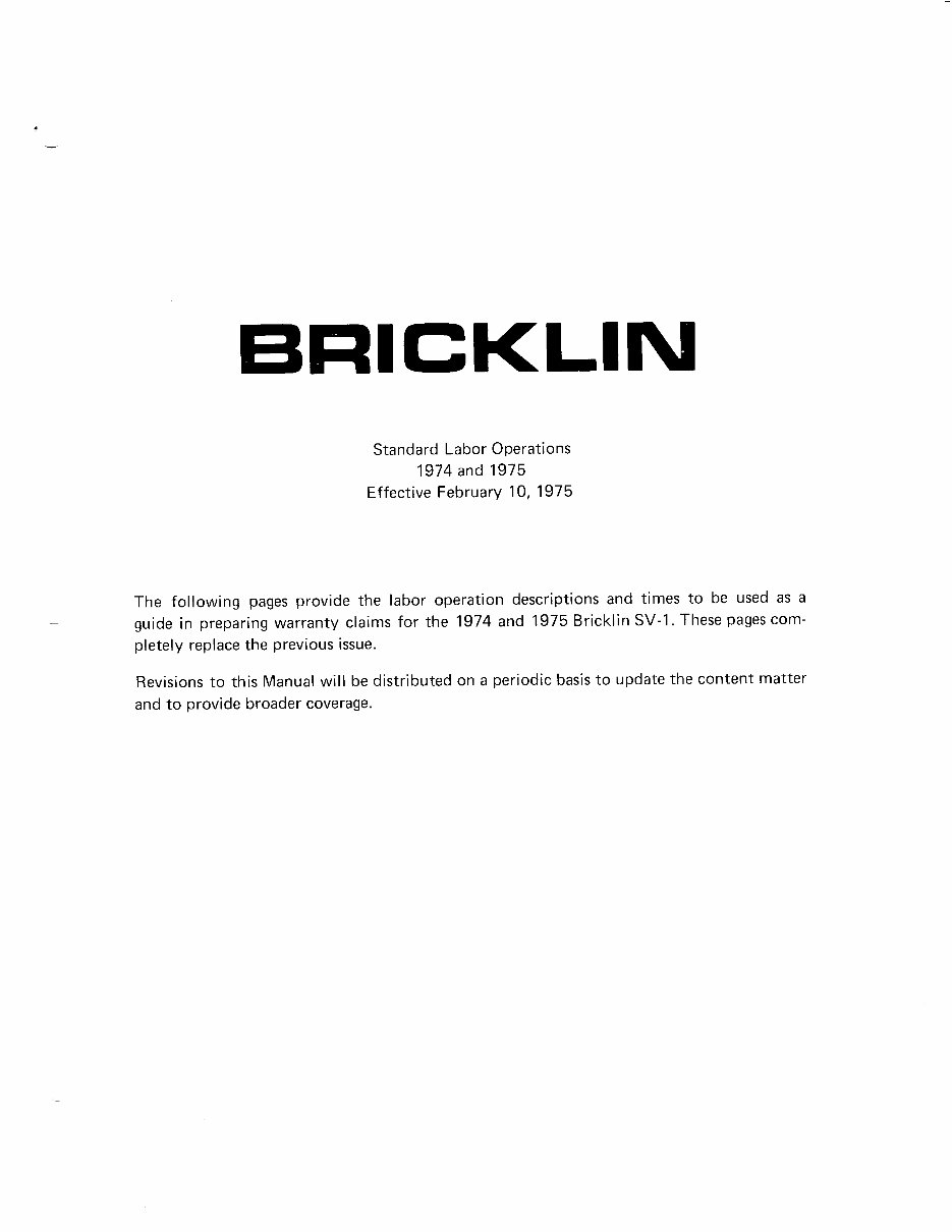 1974-1975 Bricklin Service & Repair Manual preview img 2