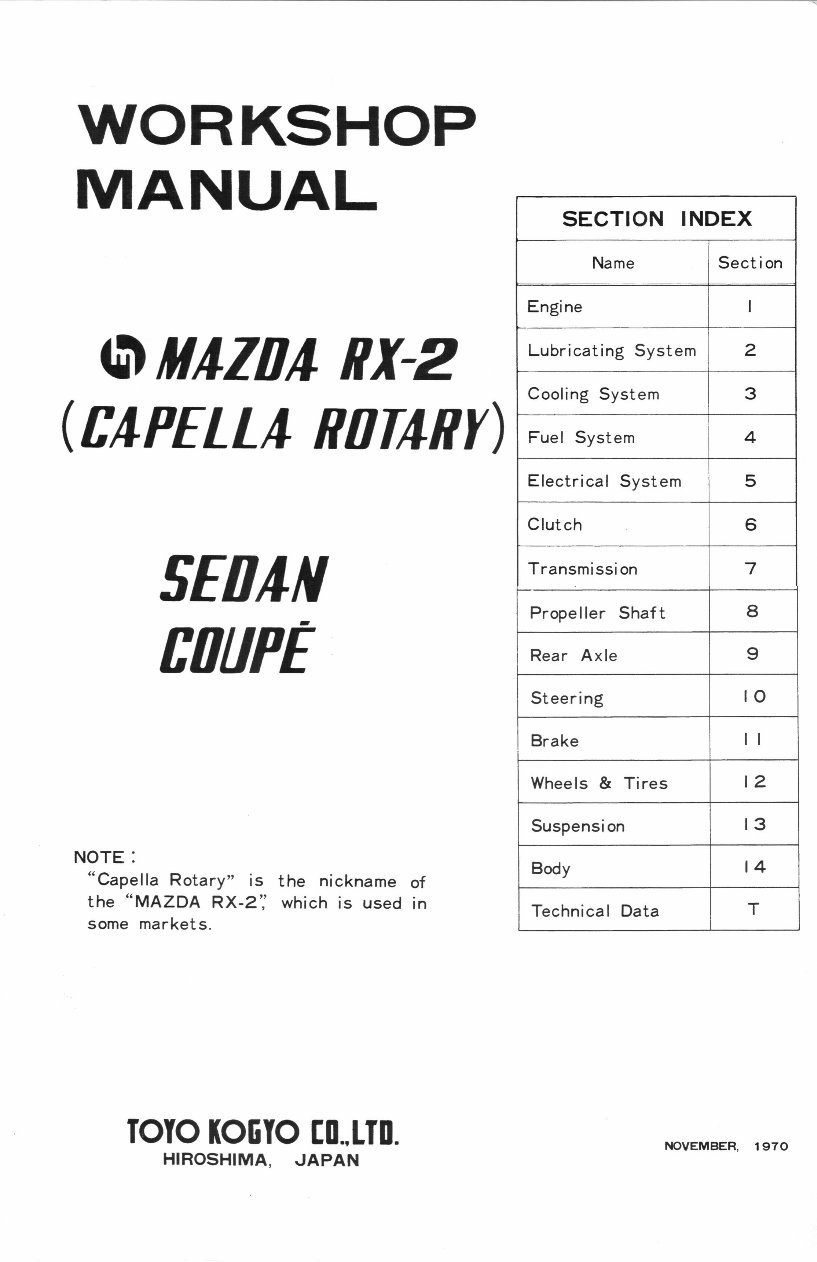 1970-1977 Mazda Capella Rx2 Service & Repair Manual preview img 2