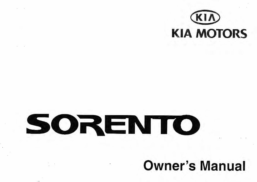 2003 Kia Sorento Owners Manual preview img 1