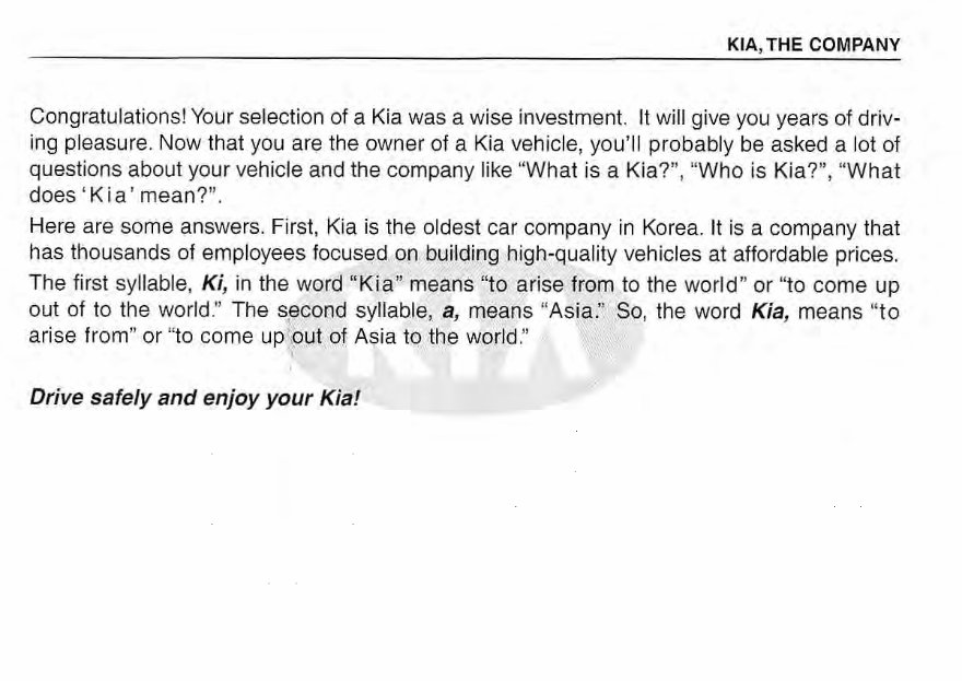 2003 Kia Sorento Owners Manual preview img 2