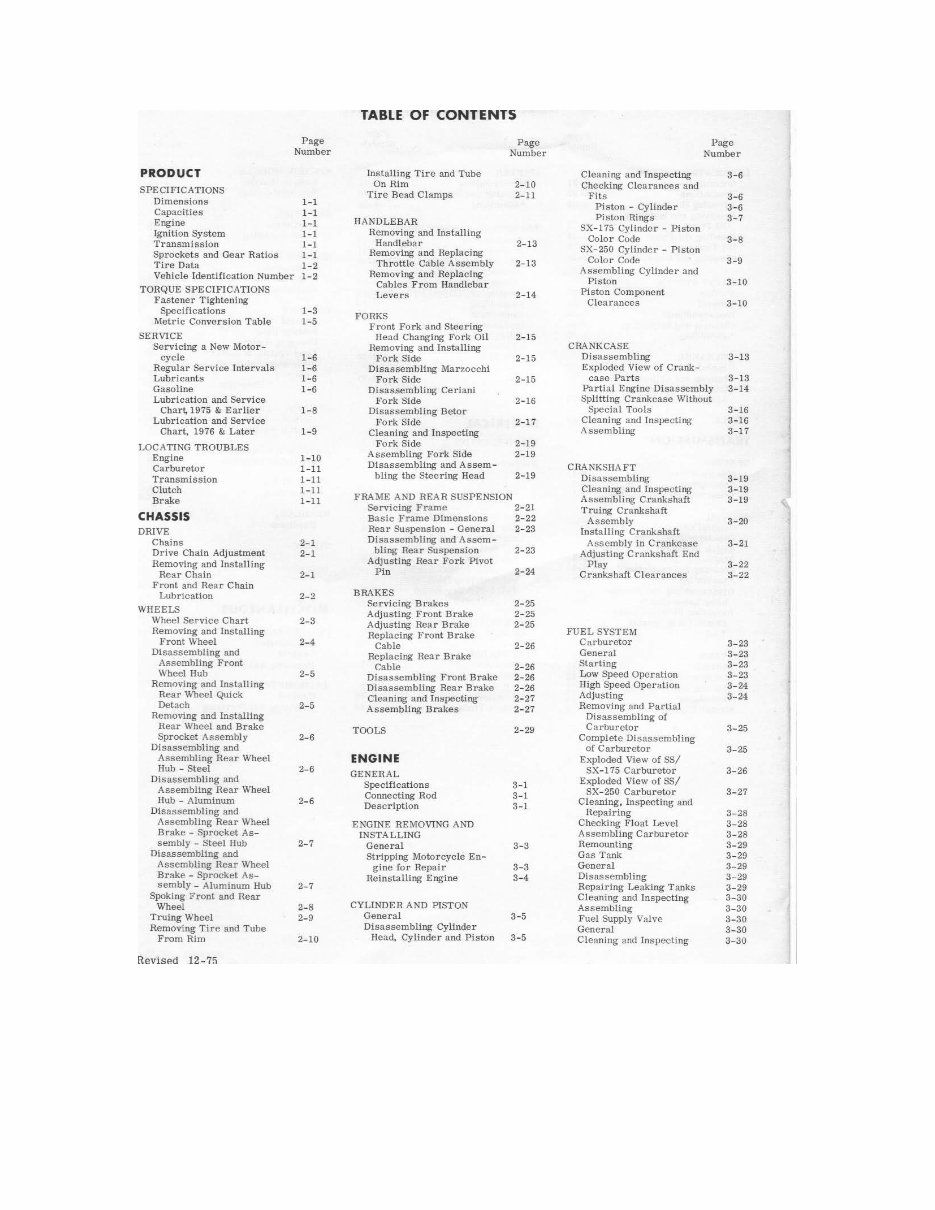 1975 Harley-Davidson SX250 OEM Service & Repair Manual preview img 4