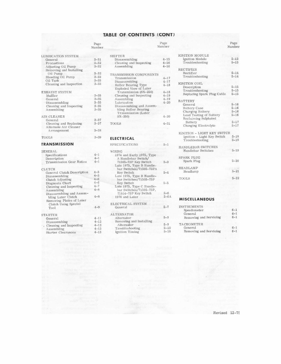 1975 Harley-Davidson SX250 OEM Service & Repair Manual preview img 5