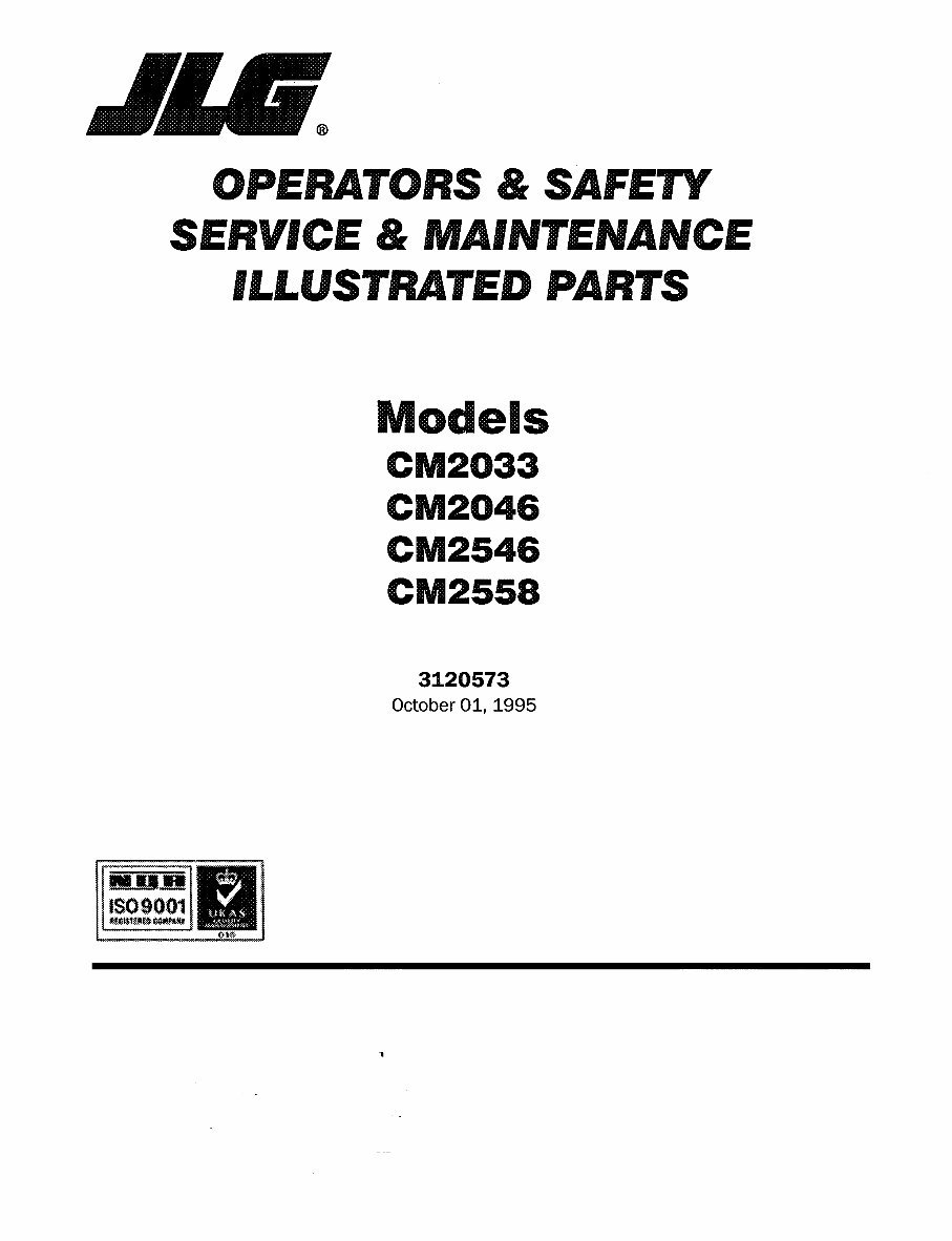 JLG CM2033, CM2046, CM2033, CM2546, CM2558 Models Complete Workshop Service Repair Manual preview img 1
