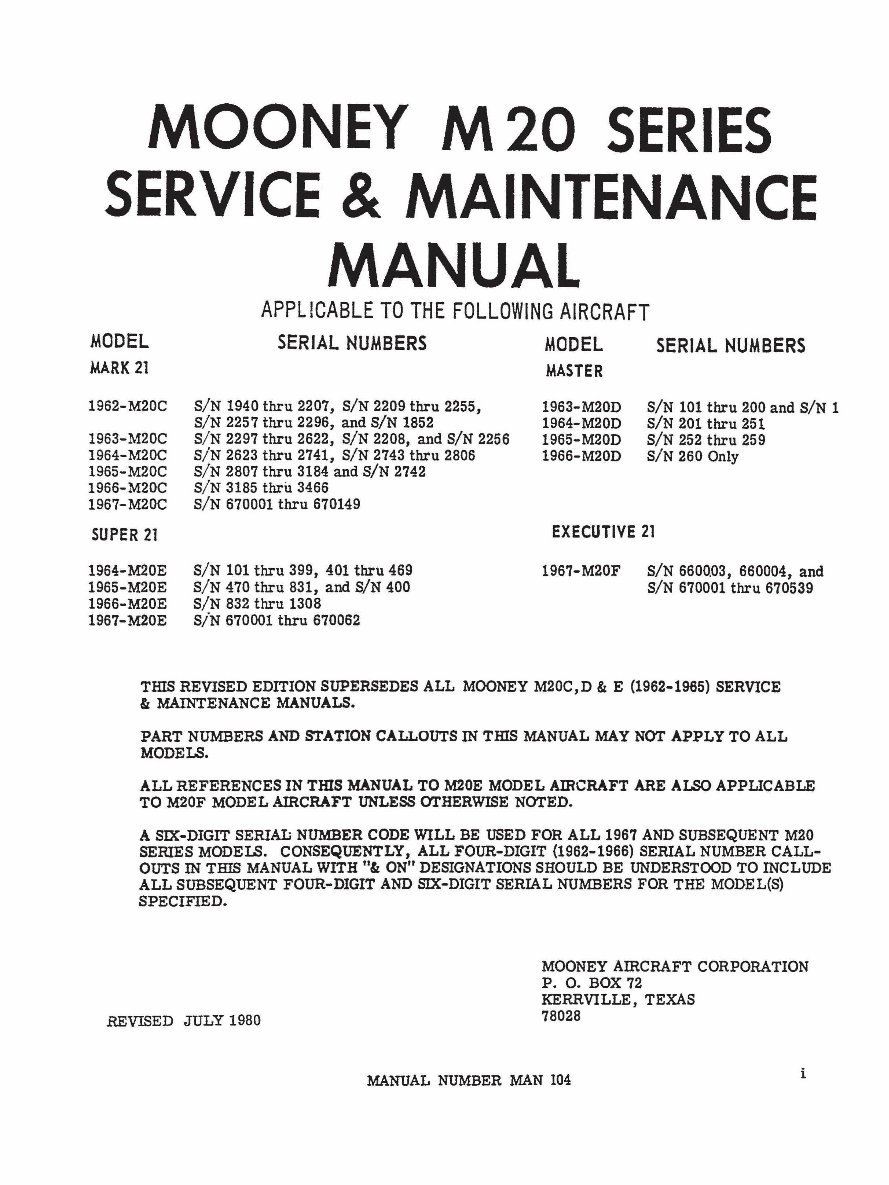 1968-1976 Mooney M20F Illustrated Parts Catalog preview img 2