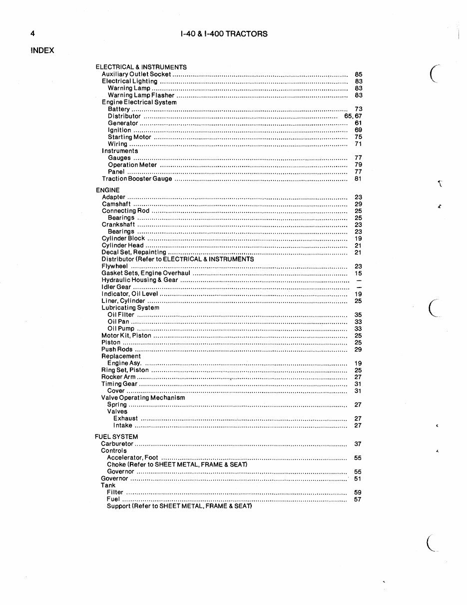 Allis Chalmers I-40/I-400 Tractors Parts Catalog preview img 5