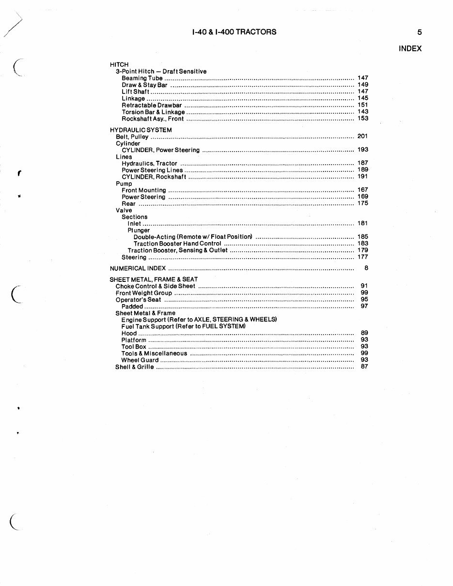 Allis Chalmers I-40/I-400 Tractors Parts Catalog preview img 6