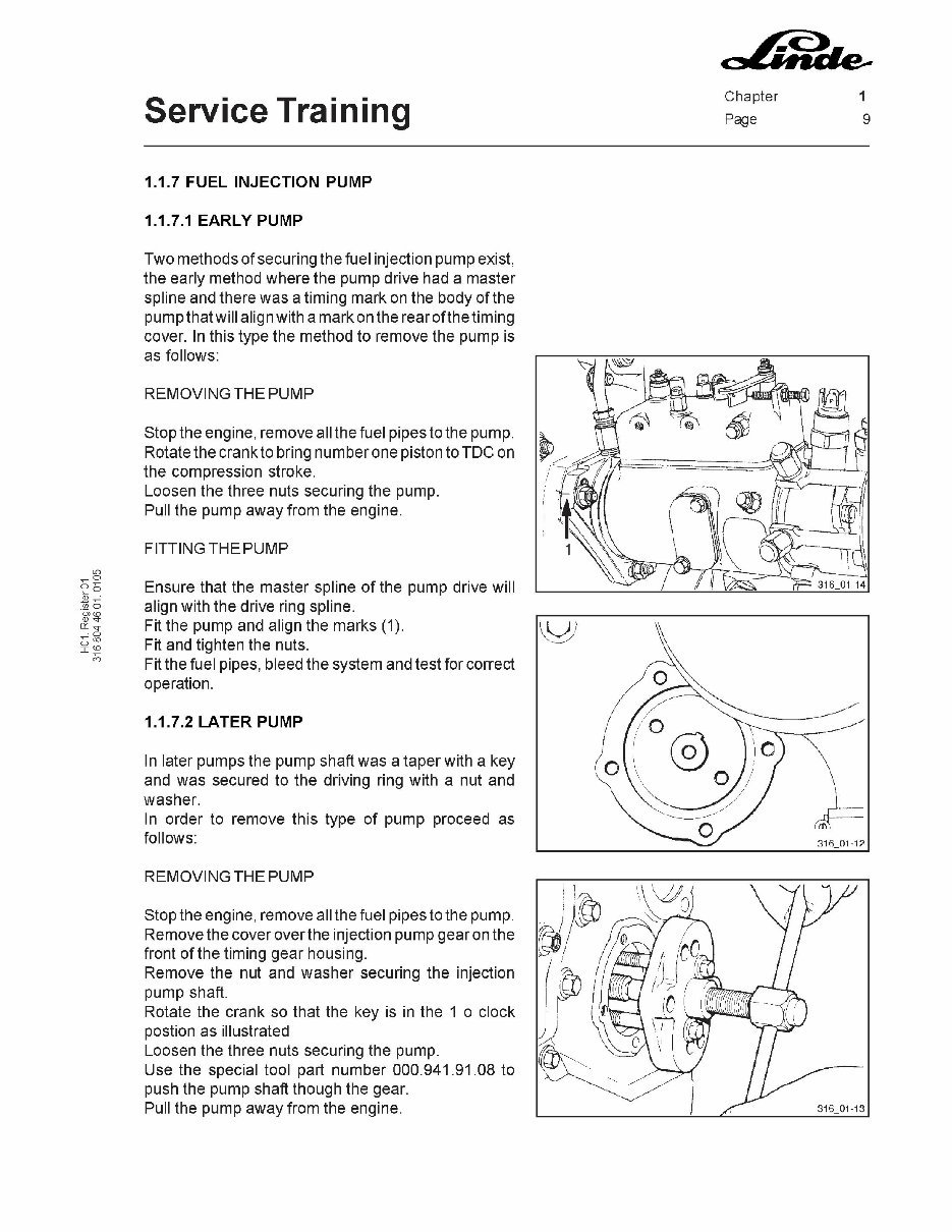 Linde IC Engined Truck 316 Series: S30, S40, S50, S60 Service Training Manual preview img 10