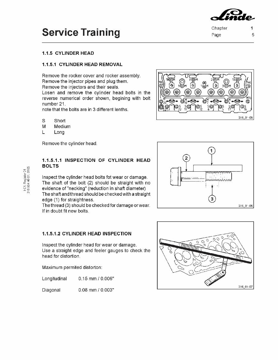 Linde IC Engined Truck 316 Series: S30, S40, S50, S60 Service Training Manual preview img 6