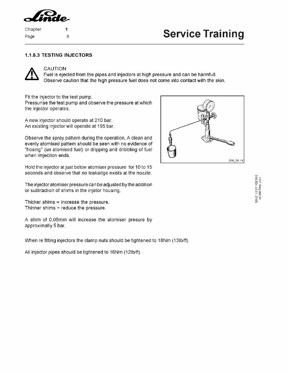 Linde IC Engined Truck 316 Series: S30, S40, S50, S60 Service Training Manual preview img 9
