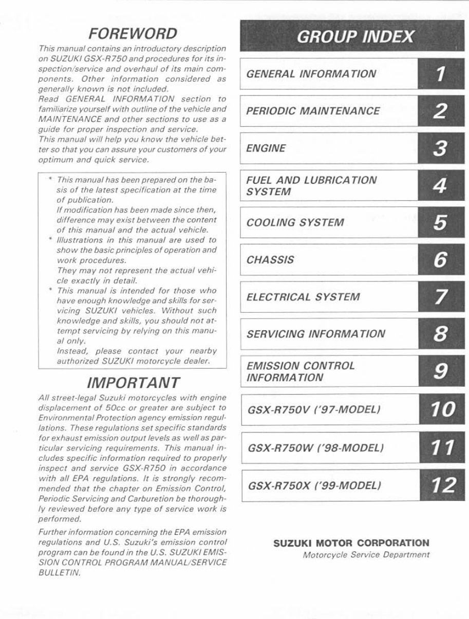 2007 Suzuki GSX-R750 Service & Repair Manual preview img 2