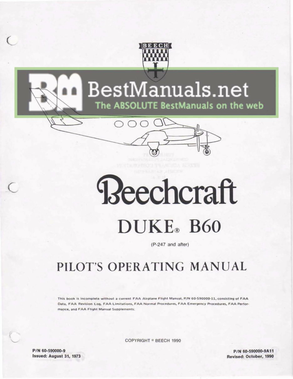 Duke B60 Checklist.pdf Beechcraft Duke B60 Pilots Operating Manual POH - IMPROVED ...