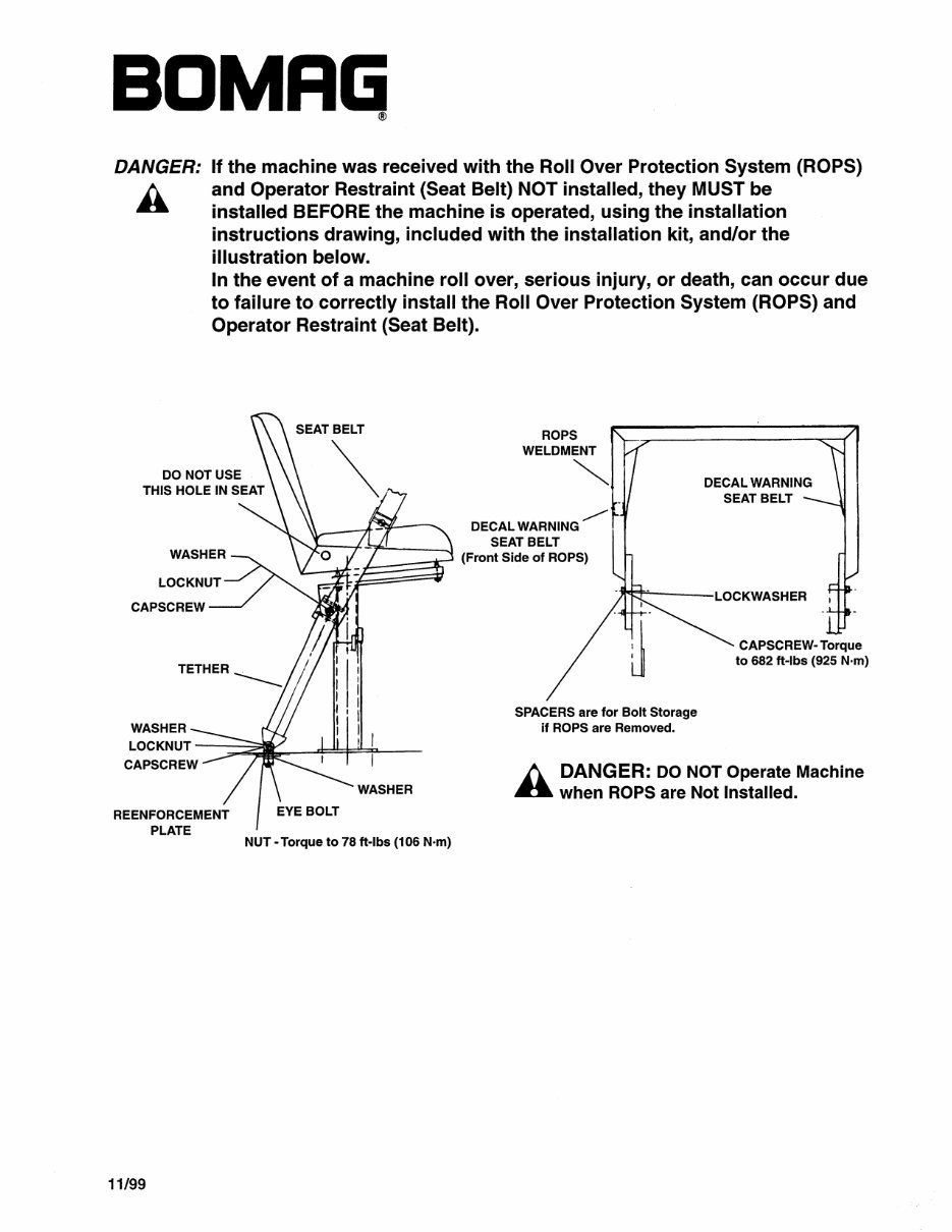 Bomag MPH 100 Soil Stabilizer Asphalt Recycler Operating & Maintenance Manual preview img 3
