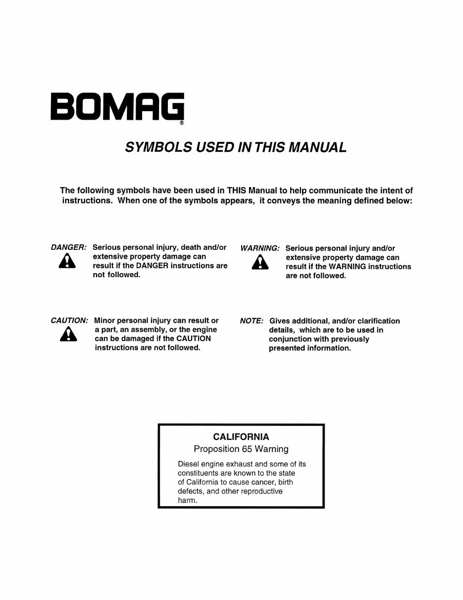 Bomag MPH 100 Soil Stabilizer Asphalt Recycler Operating & Maintenance Manual preview img 5