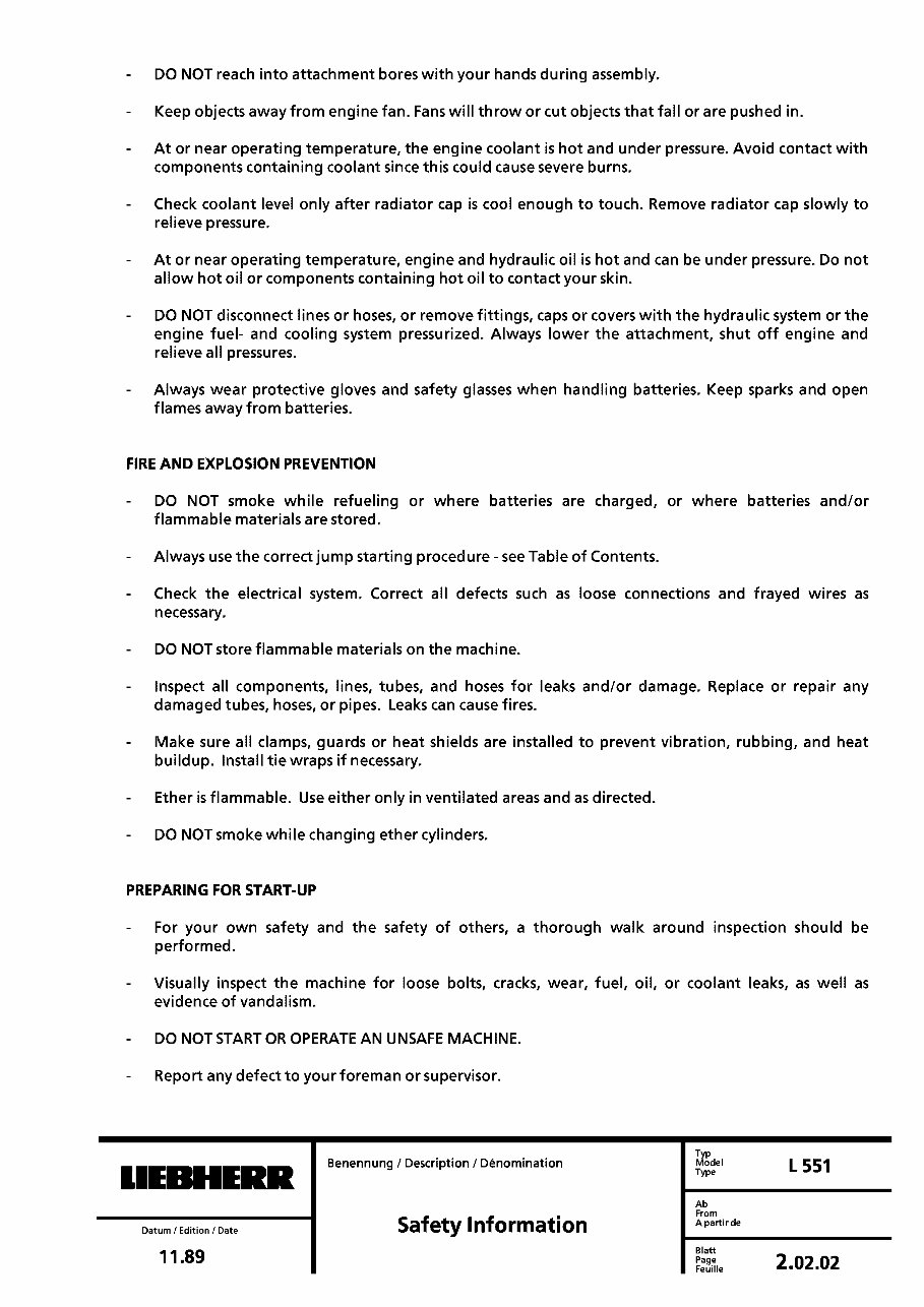 Liebherr L551 - 274 Wheel loader Service Repair Workshop Manual preview img 10