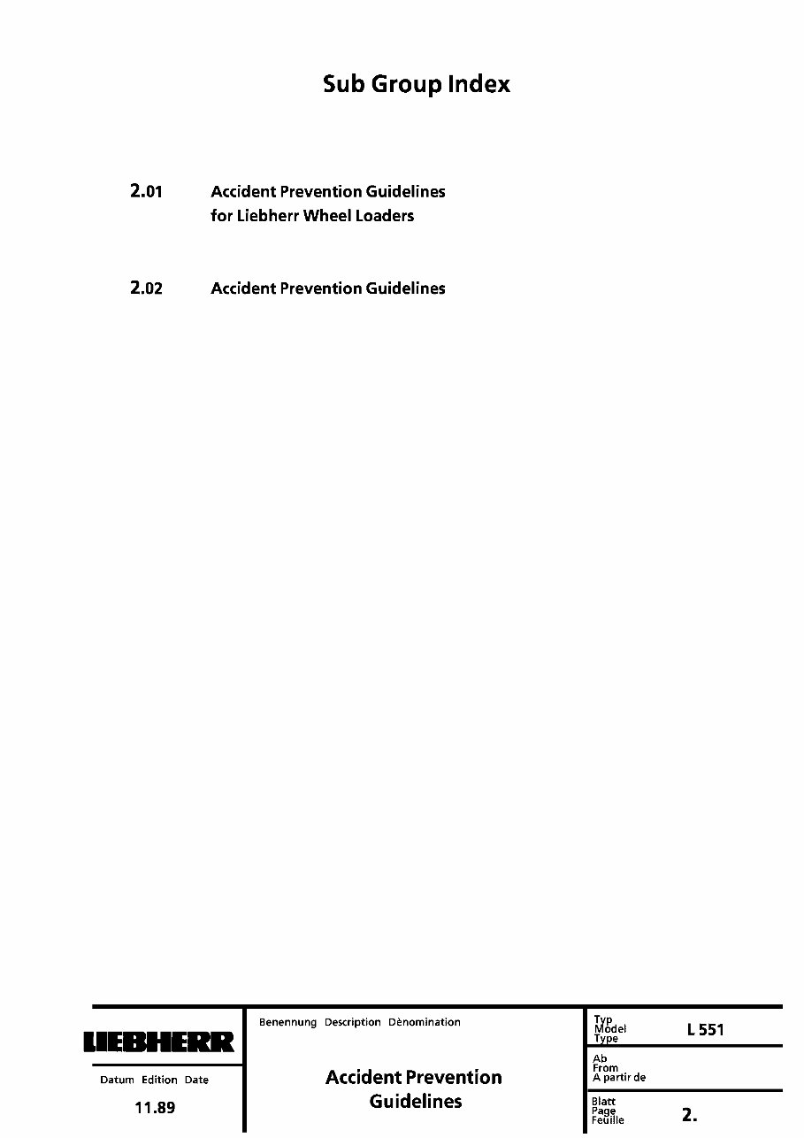 Liebherr L551 - 274 Wheel loader Service Repair Workshop Manual preview img 7