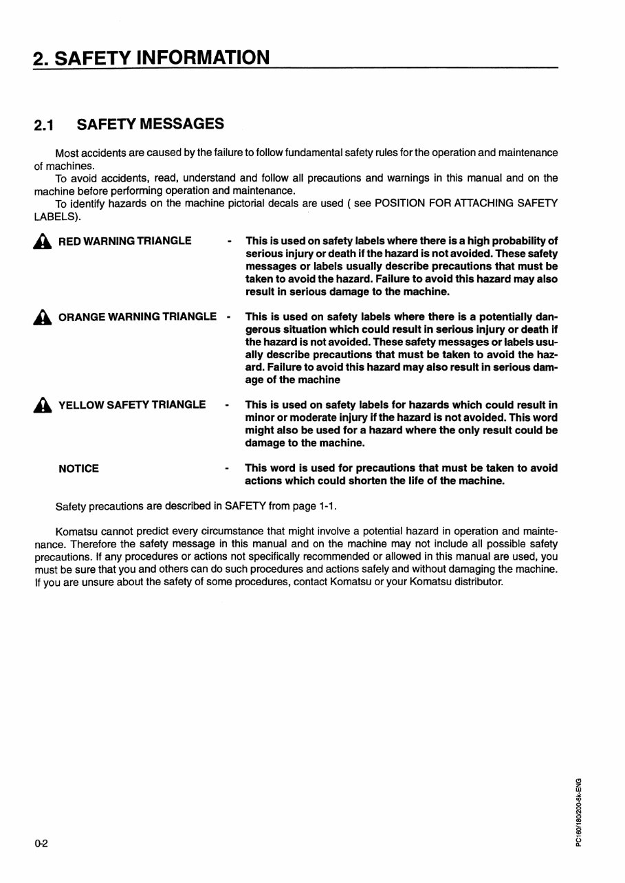 KOMATSU PC160-6K Operation & Maintenance Manual preview img 4