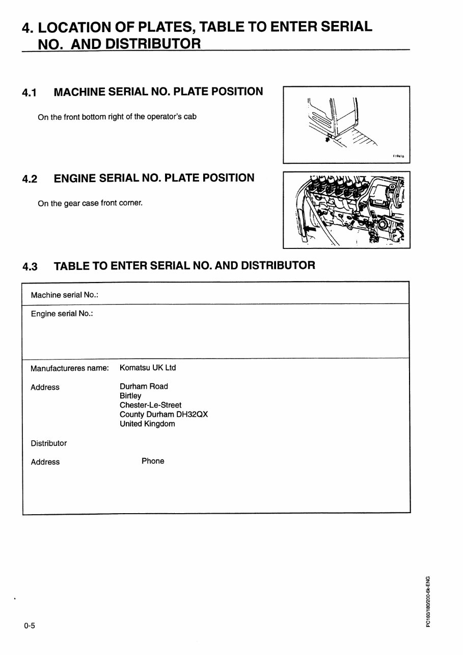 KOMATSU PC160-6K Operation & Maintenance Manual preview img 8